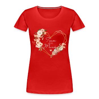 Brautteam Goldenes Herz Blumen - Frauen Premium Bio T-Shirt - Rot - Vorne - Mia (176cm)