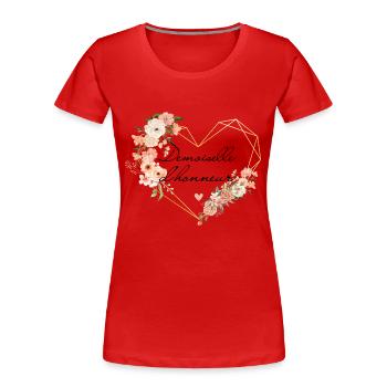 Brautjungfer Gold Herz Blumen - Frauen Premium Bio T-Shirt - Rot - Vorne - Mia (176cm)