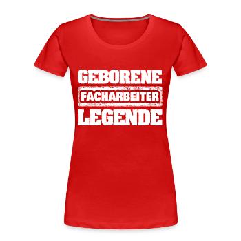 Ouvrier qualifié - T-shirt bio Premium Femme - rouge - Devant - Mia (176cm)