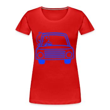 Ente winkt Autofahrer Auto schnell fahren Fahrzeug - Frauen Premium Bio T-Shirt - Rot - Vorne - Mia (176cm)