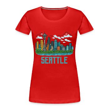 Ville de Seattle - T-shirt bio Premium Femme - rouge - Devant - Mia (176cm)