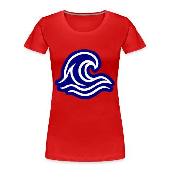 Ozean Welle - Frauen Premium Bio T-Shirt - Rot - Vorne - Mia (176cm)