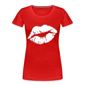 kuss - Frauen Premium Bio T-Shirt - Rot - Vorne - Mia (176cm)