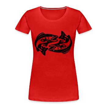 Brochet - T-shirt bio Premium Femme - rouge - Devant - Mia (176cm)
