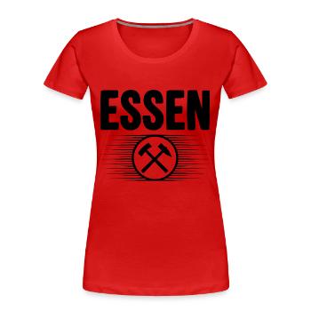 Essen Glueck auf Bergbau - Frauen Premium Bio T-Shirt - Rot - Vorne - Mia (176cm)