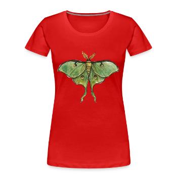 Luna Moth Nächtliche Magie - Frauen Premium Bio T-Shirt - Rot - Vorne - Mia (176cm)