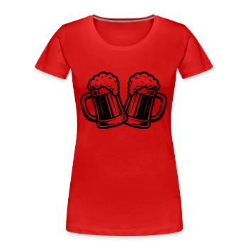 Chope à bière Toast à la bière - T-shirt bio Premium Femme - rouge - Devant - Mia (176cm)