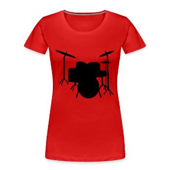 Drums Schlagzeug Drum - Frauen Premium Bio T-Shirt - Rot - Vorne - Mia (176cm)
