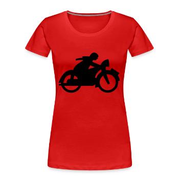 Motorrad - Frauen Premium Bio T-Shirt - Rot - Vorne - Mia (176cm)
