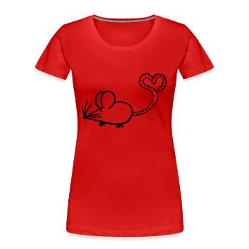 Mausi-Herz - Frauen Premium Bio T-Shirt - Rot - Vorne - Mia (176cm)