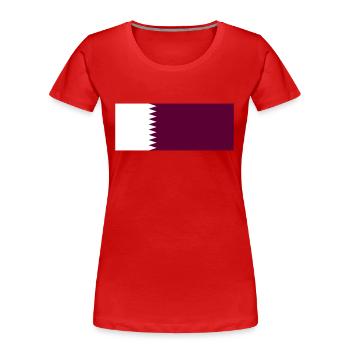 Katar - Frauen Premium Bio T-Shirt - Rot - Vorne - Mia (176cm)
