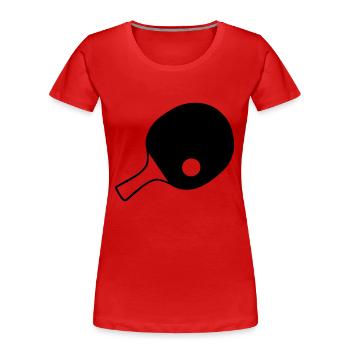 Raquettes de tennis de table, tennis de table - T-shirt bio Premium Femme - rouge - Devant - Mia (176cm)