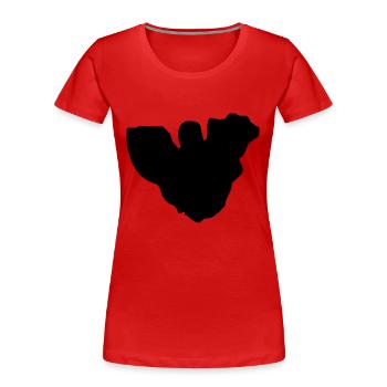 Moorea Karte - Frauen Premium Bio T-Shirt - Rot - Vorne - Mia (176cm)