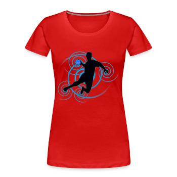 Handball-Design (Wirbel) 01 - Frauen Premium Bio T-Shirt - Rot - Vorne - Mia (176cm)