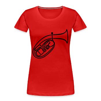 Tenorhorn 1-farbig - Frauen Premium Bio T-Shirt - Rot - Vorne - Mia (176cm)