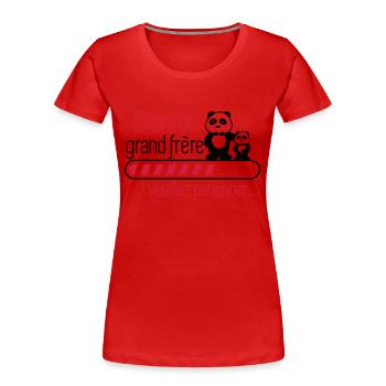 Bientôt grand-frère - Futur frère - Grand frèr - T-shirt bio Premium Femme - rouge - Devant - Mia (176cm)