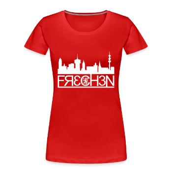 Frechen - Frauen Premium Bio T-Shirt - Rot - Vorne - Mia (176cm)