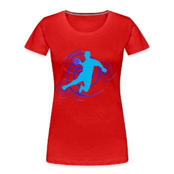 Handball-Design (Wirbel) 07 - Frauen Premium Bio T-Shirt - Rot - Vorne - Mia (176cm)