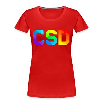 CSD - Pixel Pride Flag - Frauen Premium Bio T-Shirt - Rot - Vorne - Mia (176cm)