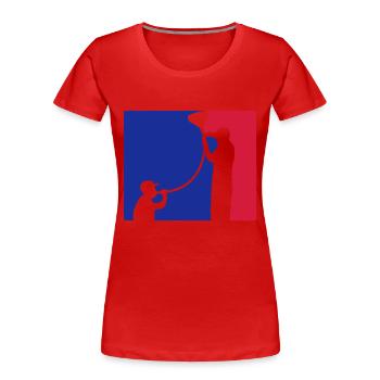 Ligue bière entonnoir - T-shirt bio Premium Femme - rouge - Devant - Mia (176cm)