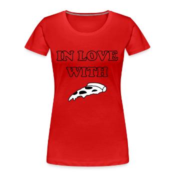 morceau de pizza - T-shirt bio Premium Femme - rouge - Devant - Mia (176cm)