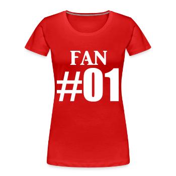Fan No 1 - Women's Premium Organic T-Shirt - red - Front - Mia (176cm)
