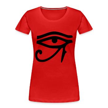 auge_des_horus - Frauen Premium Bio T-Shirt - Rot - Vorne - Mia (176cm)