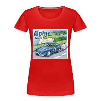 Polete in Alpin 106 - Frauen Premium Bio T-Shirt - Rot - Vorne - Mia (176cm)