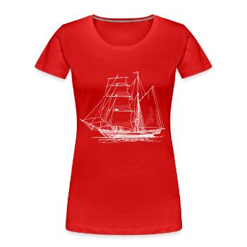 Segelschiff - Frauen Premium Bio T-Shirt - Rot - Vorne - Mia (176cm)