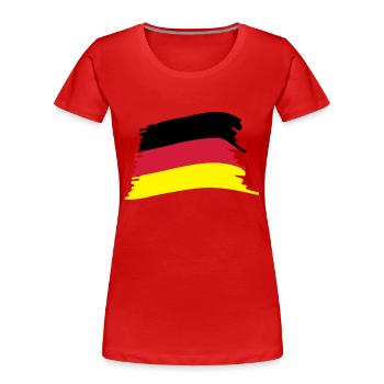 '-Flagge - Frauen Premium Bio T-Shirt - Rot - Vorne - Mia (176cm)