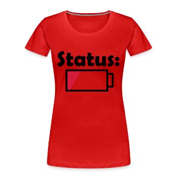Akku Status leer - Frauen Premium Bio T-Shirt - Rot - Vorne - Mia (176cm)