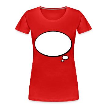 sprechblase - Frauen Premium Bio T-Shirt - Rot - Vorne - Mia (176cm)