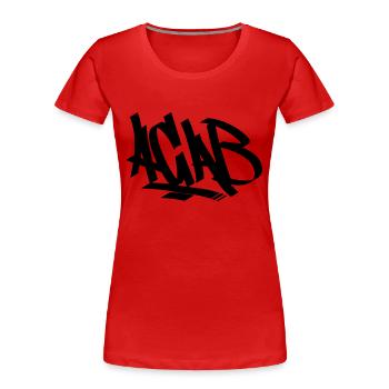 Acab - Frauen Premium Bio T-Shirt - Rot - Vorne - Mia (176cm)