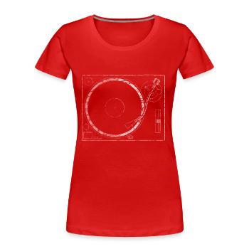 Technics DJ Turntable White - Frauen Premium Bio T-Shirt - Rot - Vorne - Mia (176cm)
