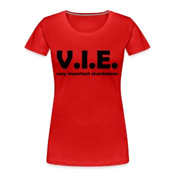 eisenbahner - Frauen Premium Bio T-Shirt - Rot - Vorne - Mia (176cm)