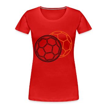 handball bälle - Frauen Premium Bio T-Shirt - Rot - Vorne - Mia (176cm)