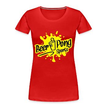 beer pong sports - Frauen Premium Bio T-Shirt - Rot - Vorne - Mia (176cm)