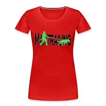 Mantrailing Schwarz/grün - Frauen Premium Bio T-Shirt - Rot - Vorne - Mia (176cm)