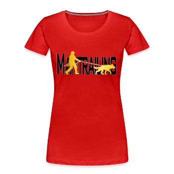 Mantrailing Gold/schwarz - Frauen Premium Bio T-Shirt - Rot - Vorne - Mia (176cm)