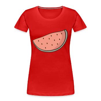 Pastèque - T-shirt bio Premium Femme - rouge - Devant - Mia (176cm)