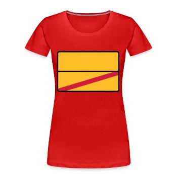 Place name sign blank - fill in yourself! - Women's Premium Organic T-Shirt - red - Front - Mia (176cm)