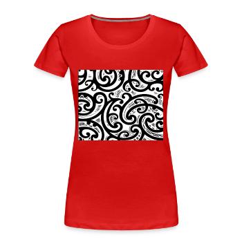 Polynesische Tribal Tatto Designs Maori Samoan etc - Frauen Premium Bio T-Shirt - Rot - Vorne - Mia (176cm)