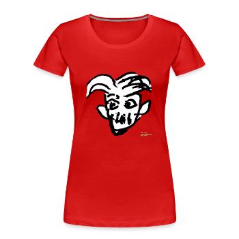 Homme dessin Erwin SW - T-shirt bio Premium Femme - rouge - Devant - Mia (176cm)