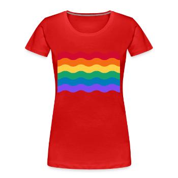Wellen Regenbogen Homosexuell Stolz Flagge - Frauen Premium Bio T-Shirt - Rot - Vorne - Mia (176cm)