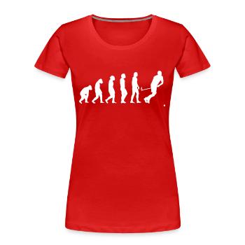 Hockey Geschenk Unihockey Feldhockey Hockeyspieler - Frauen Premium Bio T-Shirt - Rot - Vorne - Mia (176cm)