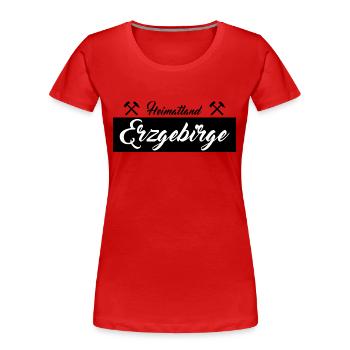 Heimatland Erzgebirge Sachsen - Frauen Premium Bio T-Shirt - Rot - Vorne - Mia (176cm)