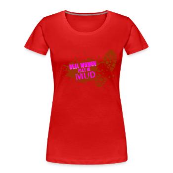 Girl in Mud - T-shirt bio Premium Femme - rouge - Devant - Mia (176cm)