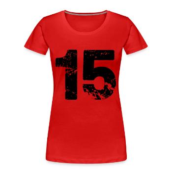 15 - T-shirt bio Premium Femme - rouge - Devant - Mia (176cm)