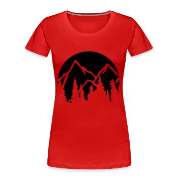 Conifers Mountains Sun - Women's Premium Organic T-Shirt - red - Front - Mia (176cm)
