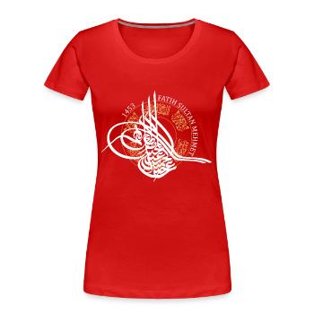 Fatih Sultan Mehmet - Frauen Premium Bio T-Shirt - Rot - Vorne - Mia (176cm)